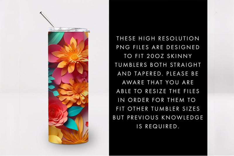 20oz-3d-colorful-flowers-skinny-tumbler-png-sublimation