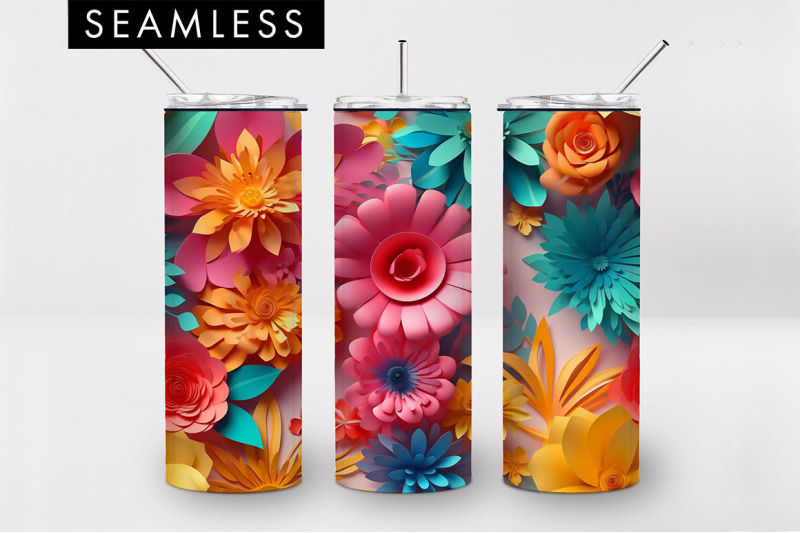 20oz-3d-colorful-flowers-skinny-tumbler-png-sublimation