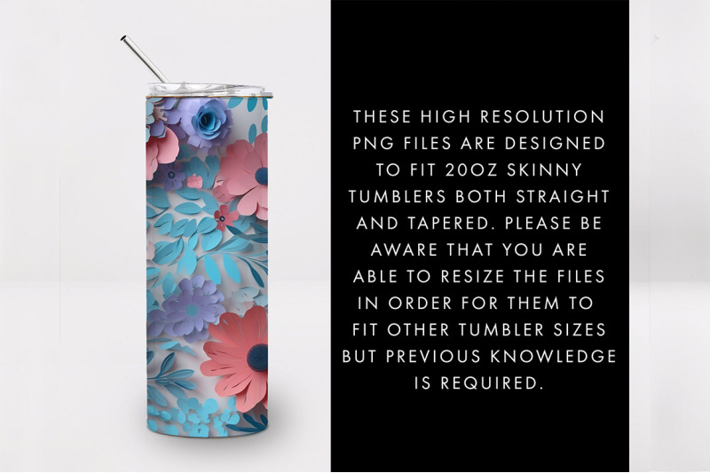 20oz-3d-pink-and-blue-flower-skinny-tumbler-png-sublimation