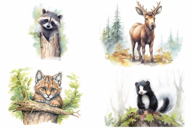 summer-woodland-animals