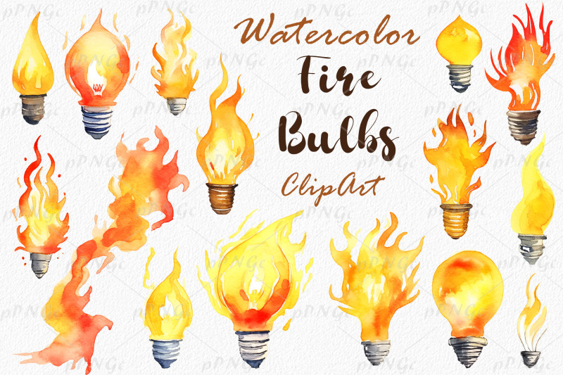 fiery-light-bulbs-watercolor-clipart
