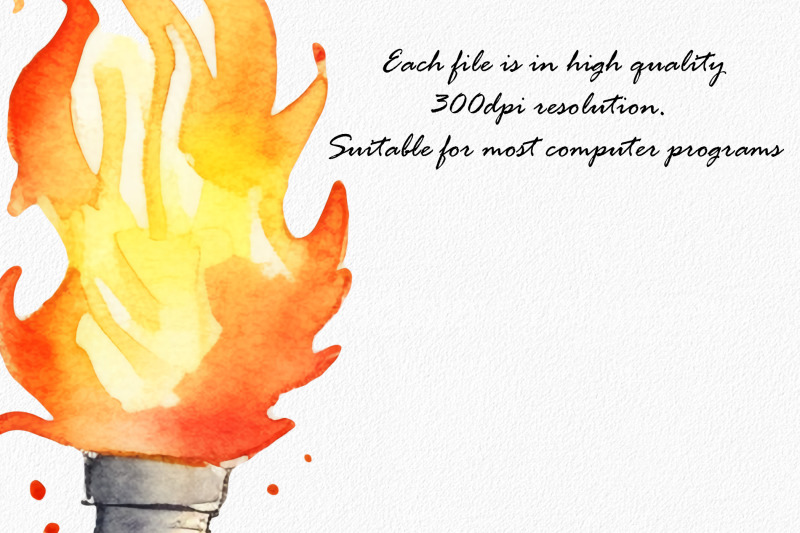 fiery-light-bulbs-watercolor-clipart