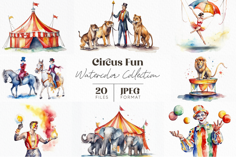 circus-fun-watercolor-collection