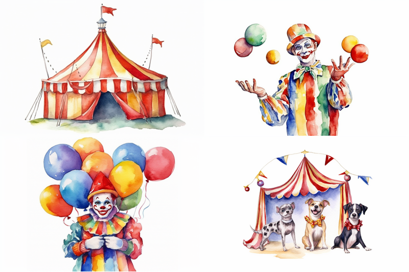 circus-fun-watercolor-collection