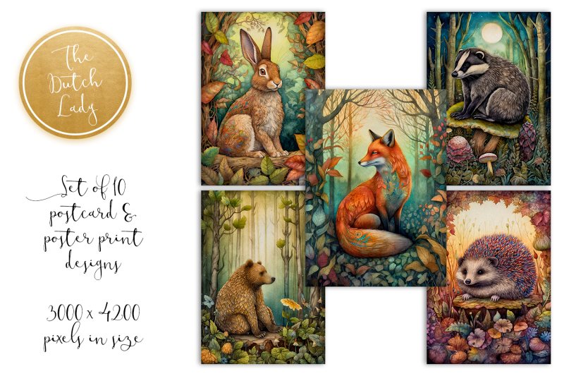 boho-forest-animal-postcards-amp-art-prints
