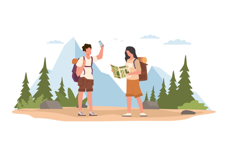 guy-and-girl-get-lost-in-woods-and-search-for-directions-with-help-of