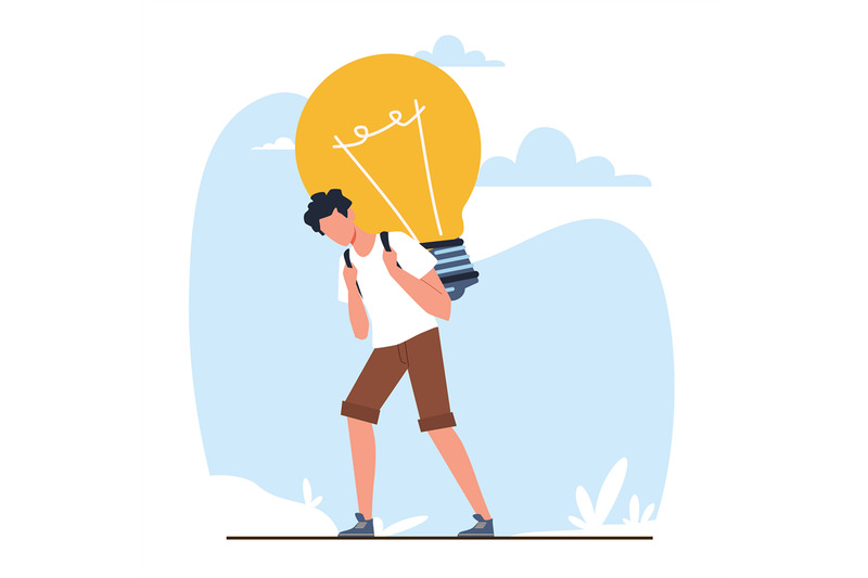 guy-carries-heavy-light-bulb-idea-as-symbol-of-burden-of-creative-solu