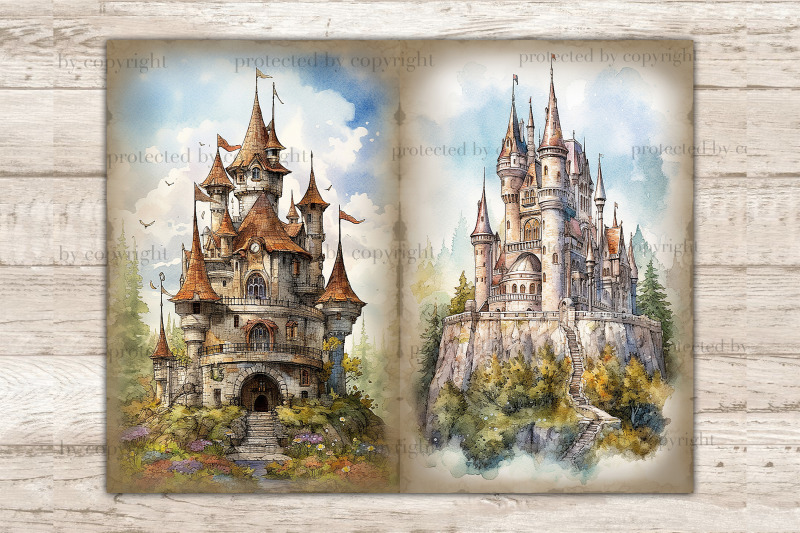 fairytale-castle-junk-journal-magic-scrapbooking-paper