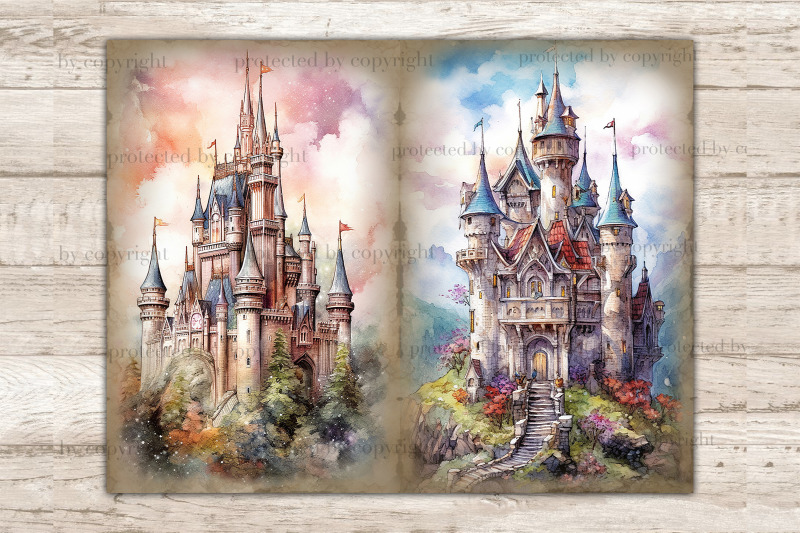 fairytale-castle-junk-journal-magic-scrapbooking-paper