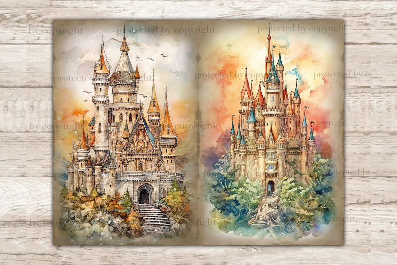 fairytale-castle-junk-journal-magic-scrapbooking-paper