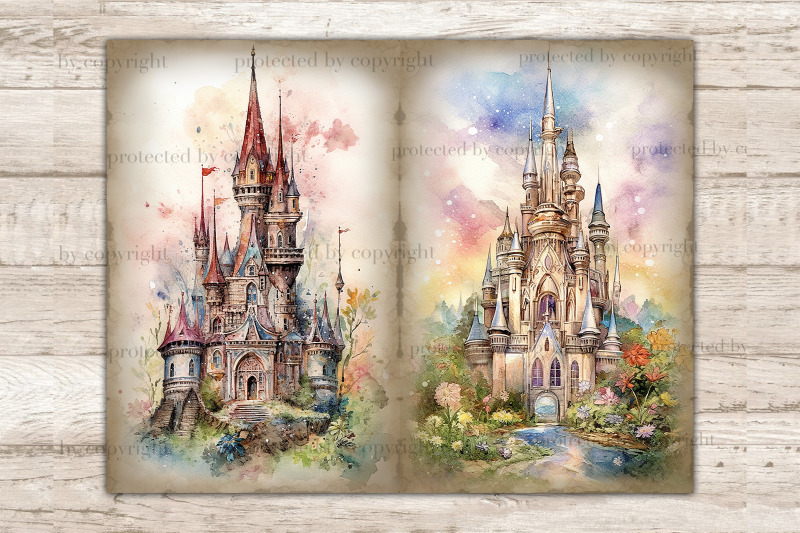 fairytale-castle-junk-journal-magic-scrapbooking-paper