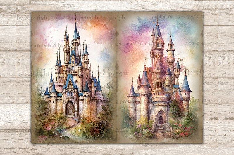 fairytale-castle-junk-journal-magic-scrapbooking-paper