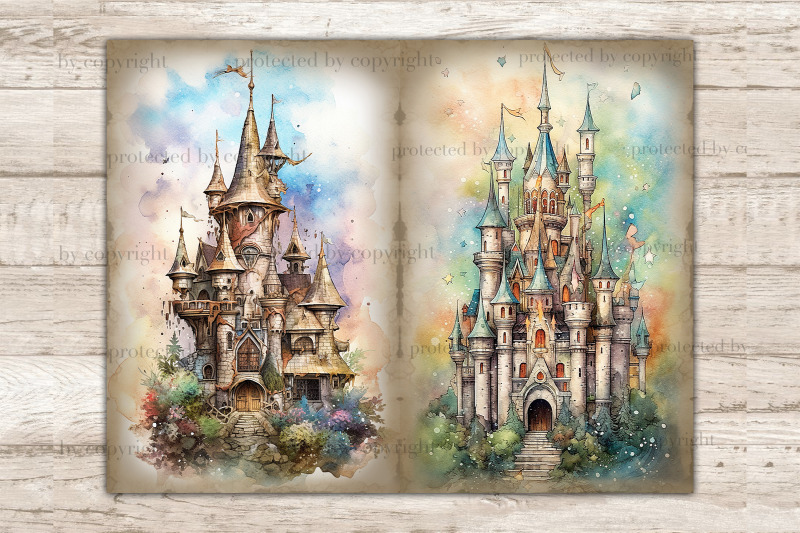 fairytale-castle-junk-journal-magic-scrapbooking-paper