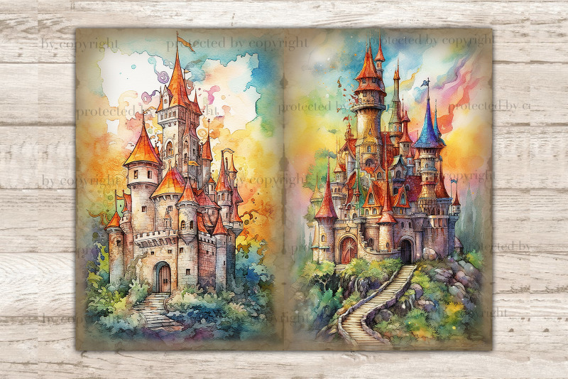 fairytale-castle-junk-journal-magic-scrapbooking-paper