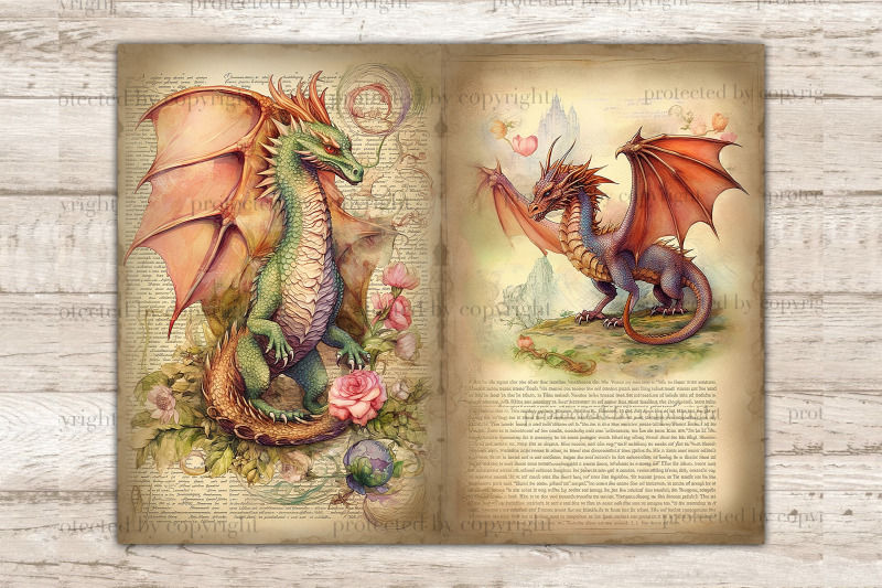 dragons-junk-journal-pages-book-diary-pages