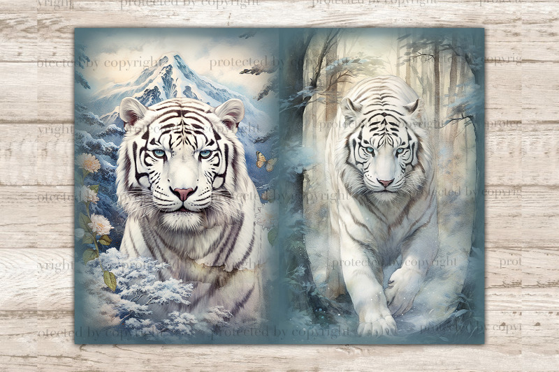 white-tiger-junk-journal-fairytale-digital-art