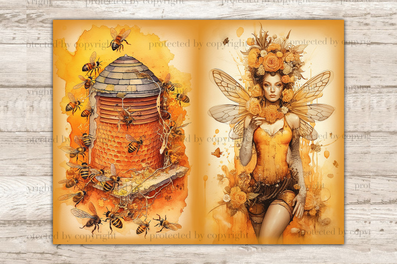 honey-bee-junk-journal-pages-woman-journal-printable