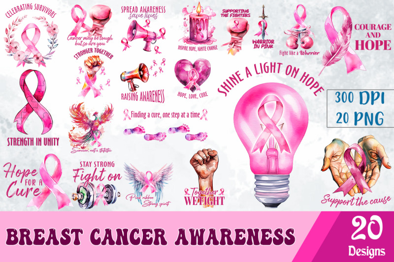 breast-cancer-awareness-png-bundle