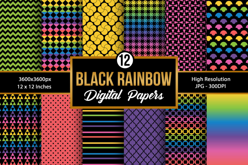 black-colorful-rainbow-background-digital-papers