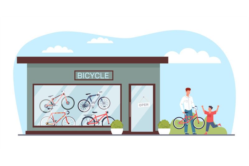 man-bought-his-son-bicycle-in-shop-family-relationships-and-parenthoo