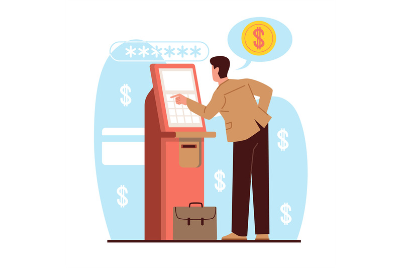 man-takes-money-from-an-atm-or-bank-terminal-banking-finance-transfer