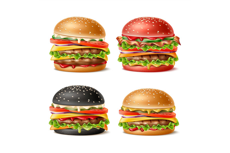 realistic-burgers-different-recipes-layered-fast-food-hamburger-che