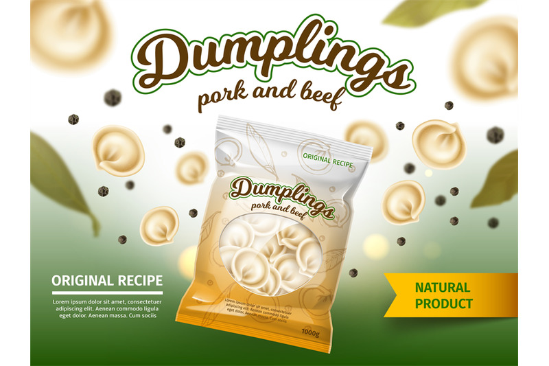 realistic-dumplings-poster-product-packaging-made-of-dough-with-meat