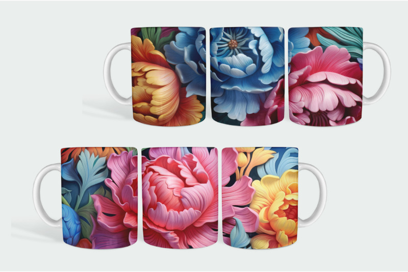 rainbow-3d-flowers-mug-wrap-3d-mug-sublimation-bundle