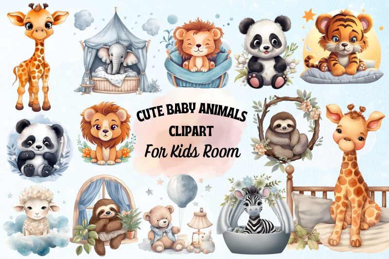 cute-baby-animals-clipart-for-kids-room