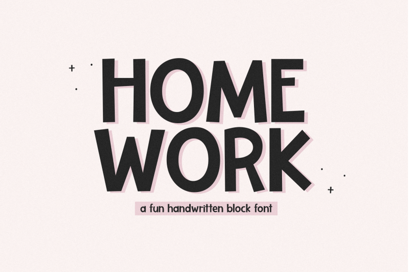homework-handwritten-block-font