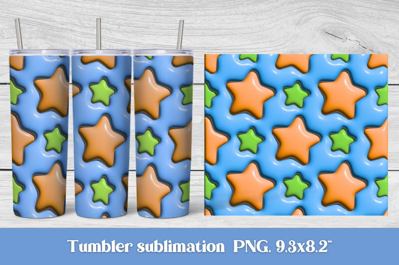 3d-puff-star-sublimation-tumbler-3d-tumbler-wrap