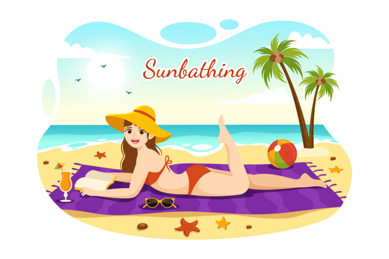 15-sunbathing-vector-illustration