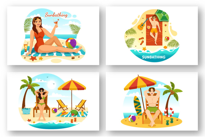 15-sunbathing-vector-illustration