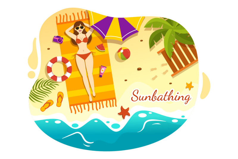 15-sunbathing-vector-illustration