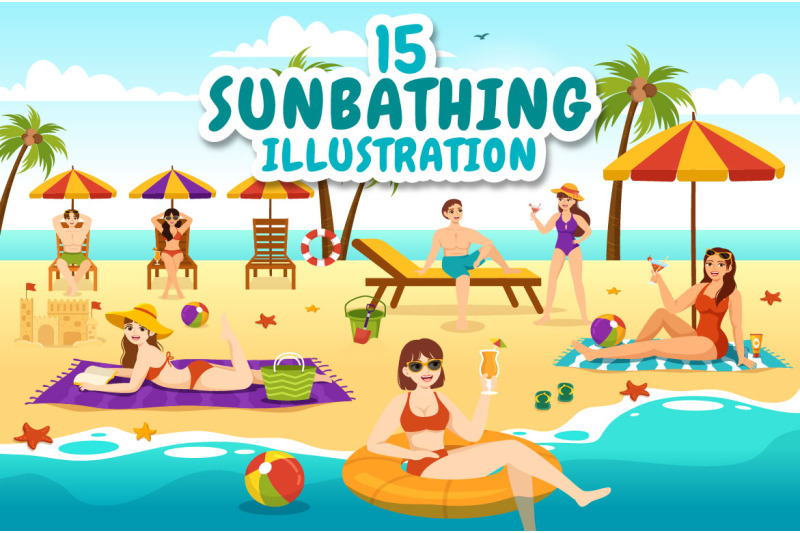 15-sunbathing-vector-illustration