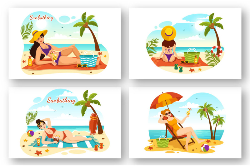 15-sunbathing-vector-illustration