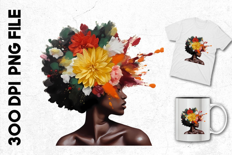 acrylic-black-girl-flower-splash