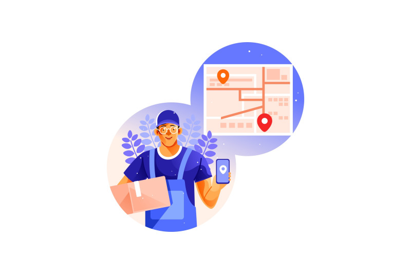 delivery-man-works-using-a-map-on-a-smartphone