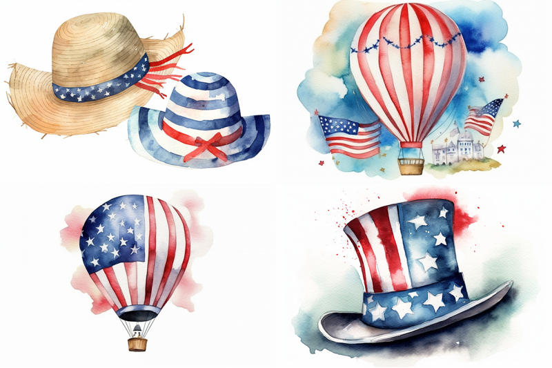4th-of-july-balloons-and-hats-collection