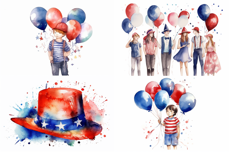 4th-of-july-balloons-and-hats-collection