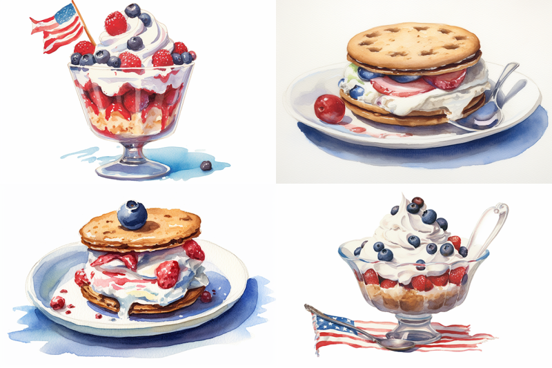 4th-of-july-ice-cream-watercolor-collection