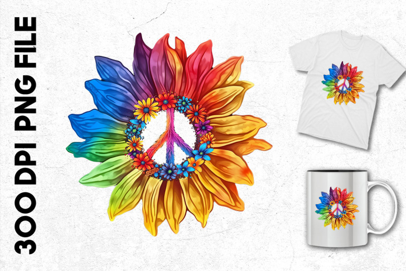 rainbow-sunflower-with-peace-sign