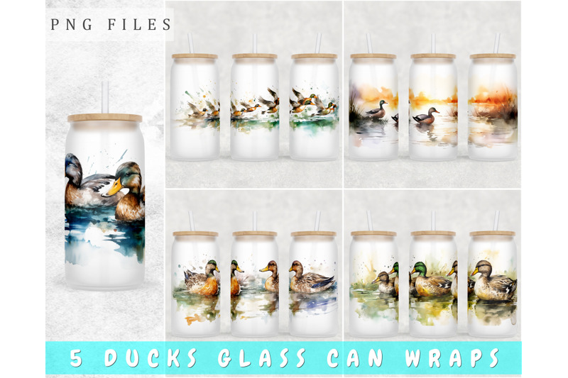 ducks-libbey-glass-can-wraps-16oz-glass-can-sublimation-designs-png