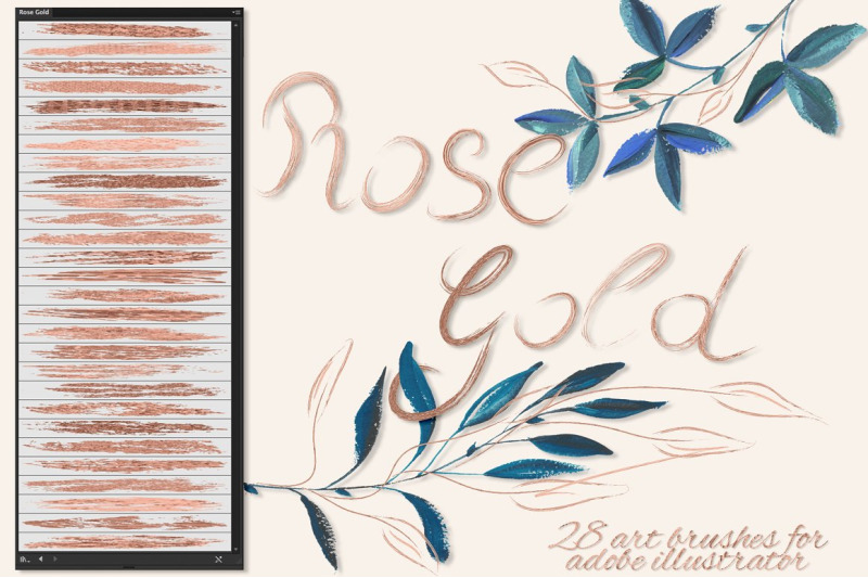 rose-gold-illustrator-brushes