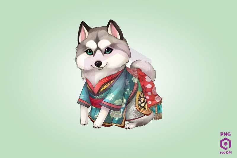 siberian-husky-wearing-hanbok