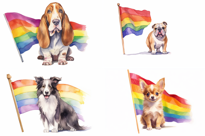 pride-dogs-watercolor-collection