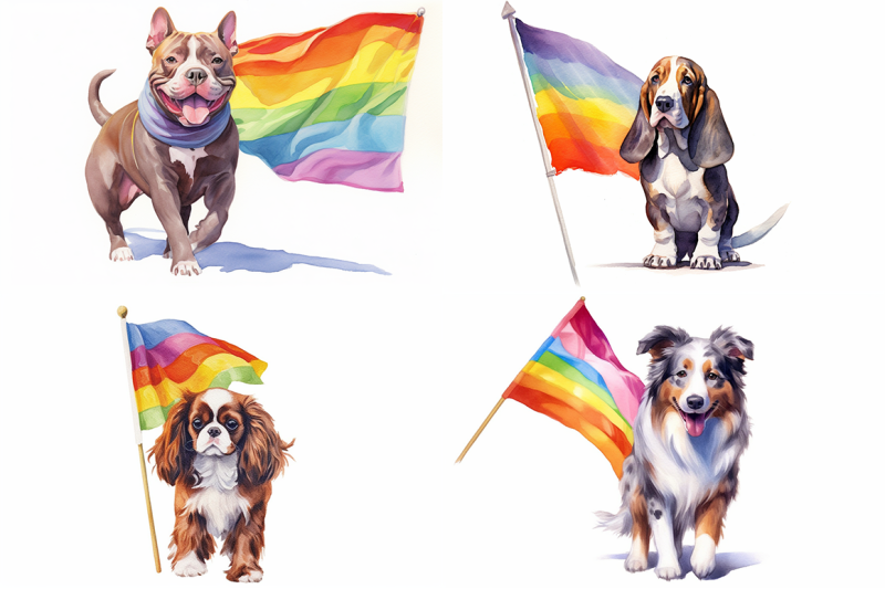 pride-dogs-watercolor-collection