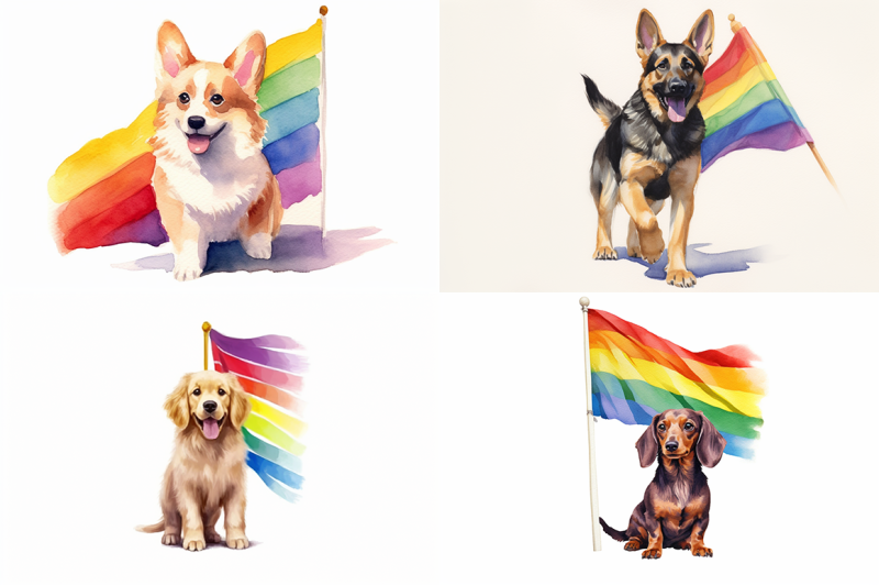 pride-dogs-watercolor-collection