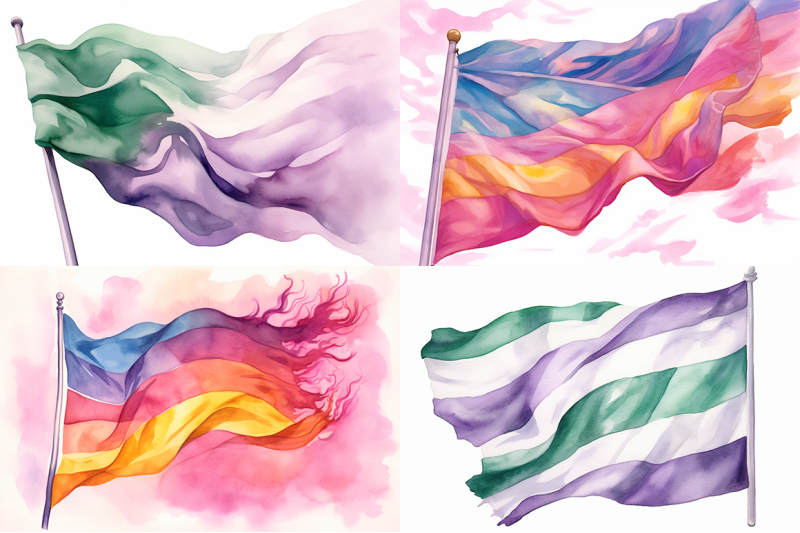 pride-flags-watercolor-collection
