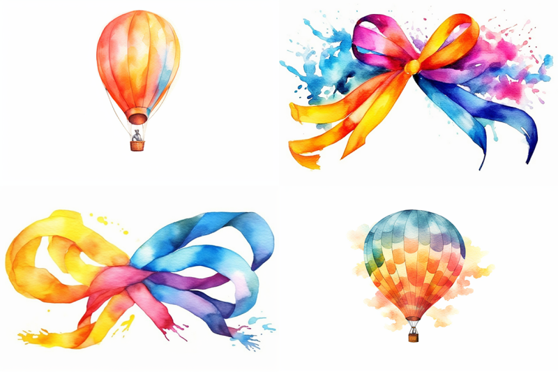 rainbow-ribbons-and-balloons-collection